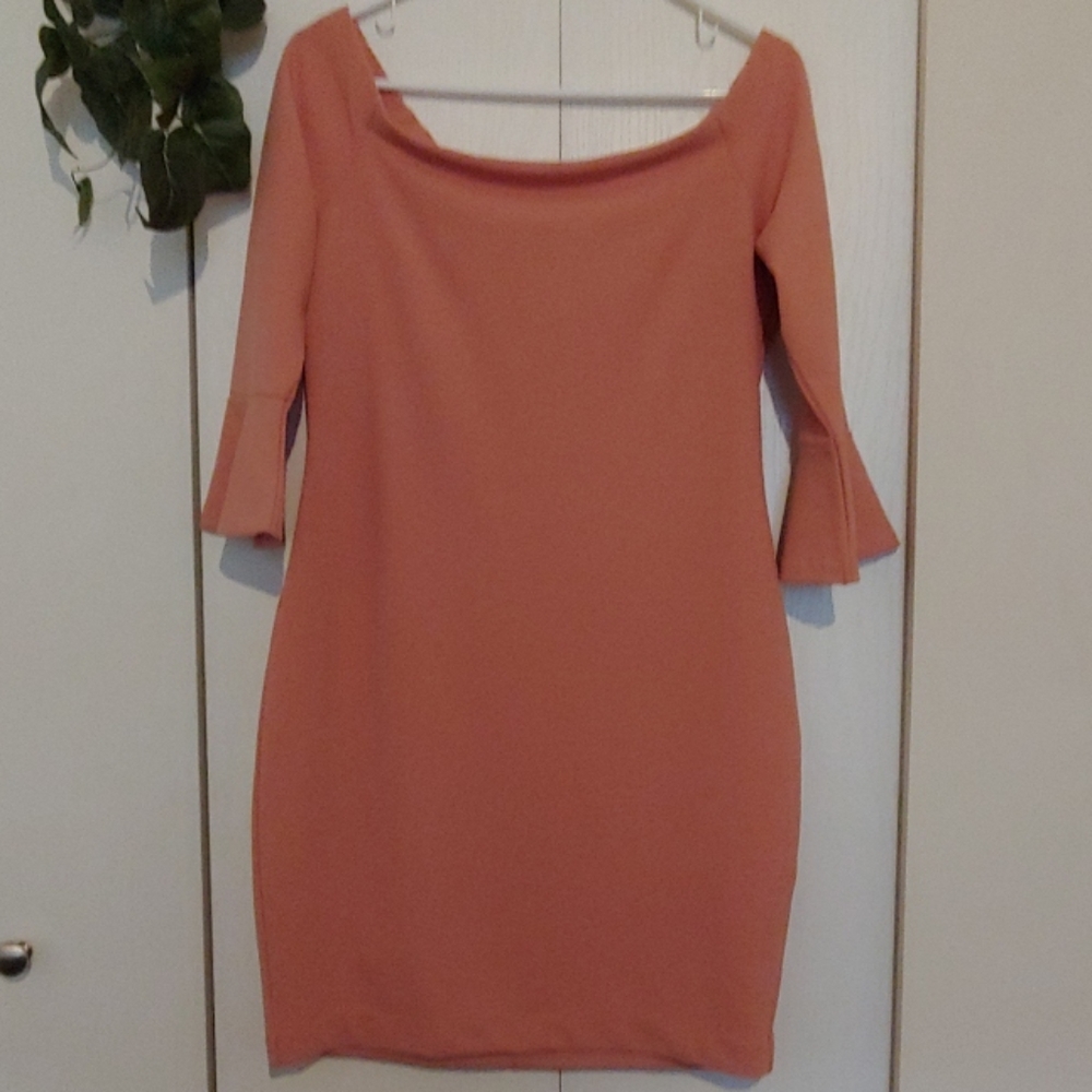 Dynamite Pink flare sleeved dress